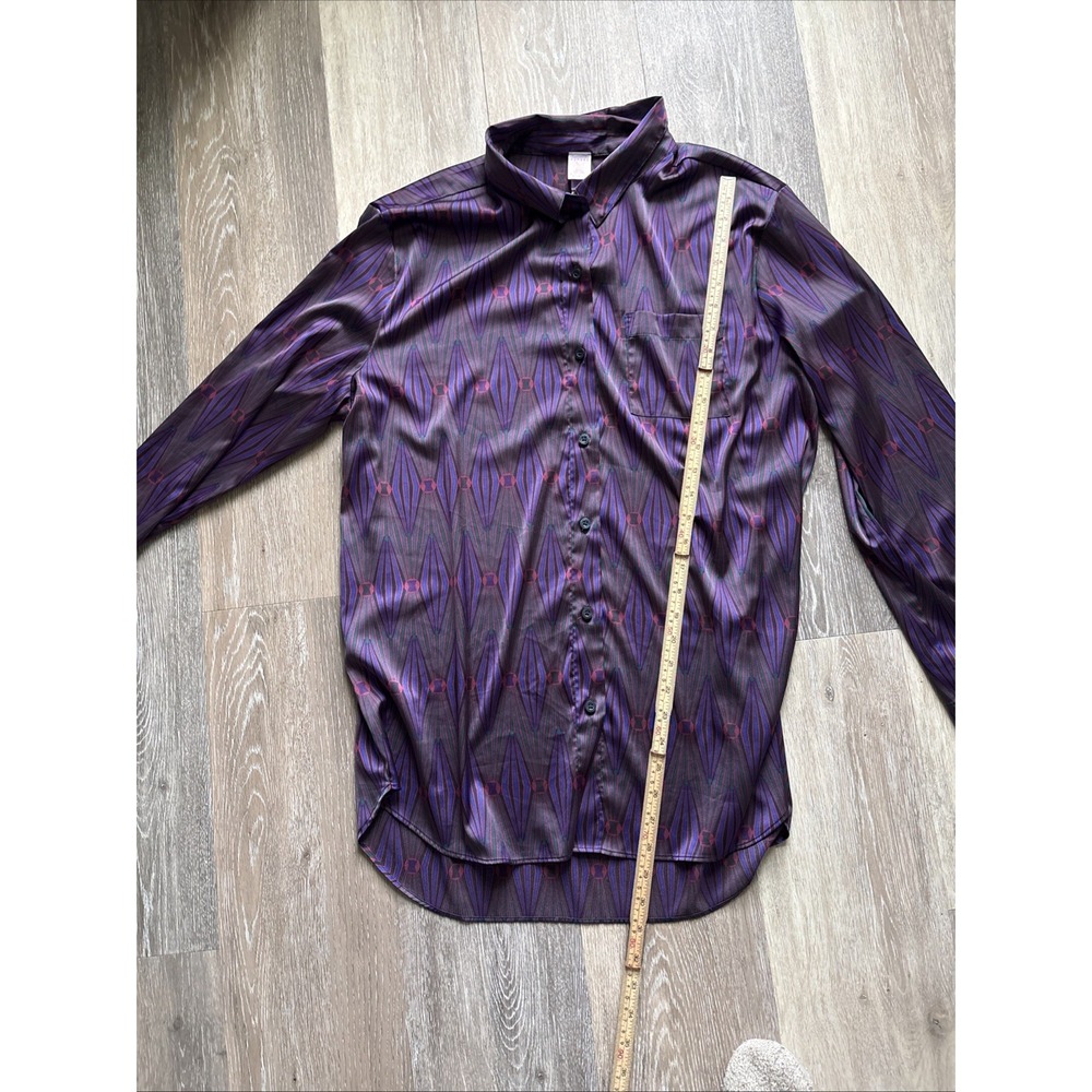Savage X Fenty Rihanna Purple Geometric Diamond Print Loungewear Top PJ Large - Picture 8 of 9